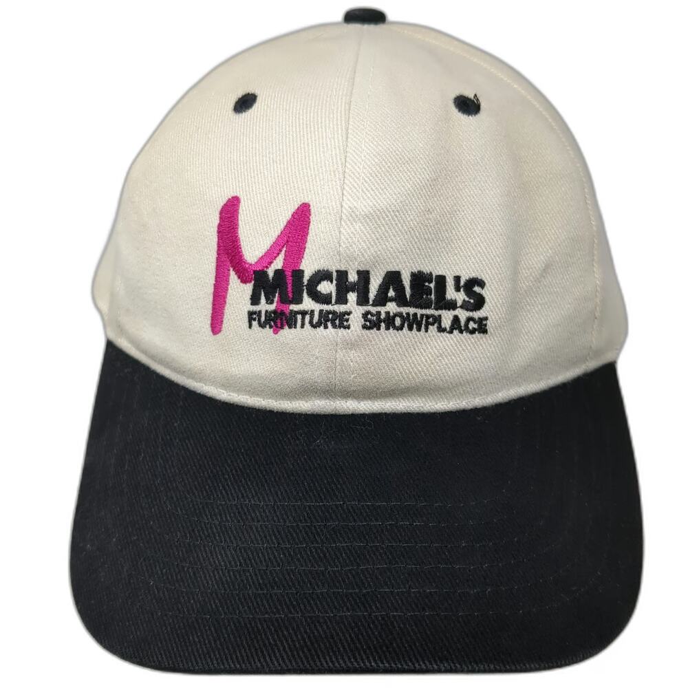 Cotton Deluxe Michael's Furniture Showplace Beige Black Baseball Cap OSFM Hat